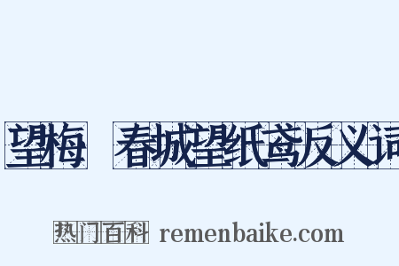 望梅·春城望纸鸢反义词是什么意思的图片